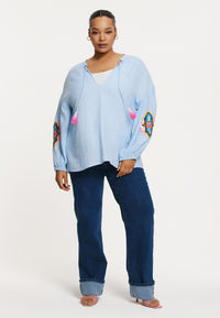 Top sequins CHAMBRAY - light blue - #2