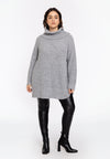 Pullover with turtleneck and strass - grey