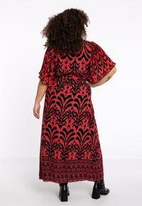 Maxi-dress IKAT - red - #3