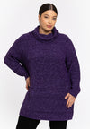 Turtleneck pullover - purple - #1