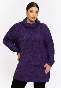 Turtleneck pullover - purple - #1