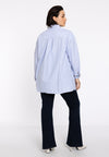 Striped blouse with embroidery - light blue - #2