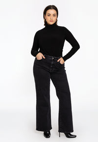 Jeans wide leg 5-pockets - black - #1