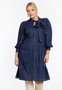 Dress with bow DENIM DOLCE - blue - #1