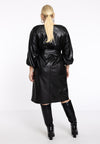Dress with puff sleeves FAUX LEATHER - black - #2