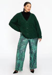 Knitted cardigan - green - #2