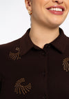 Blouse flare with strass DOLCE - brown - #4