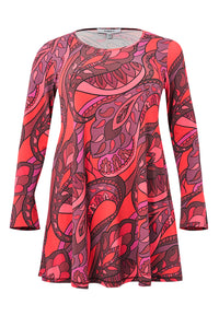 Tunic wide bottom GLORIA - red - #4