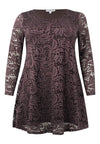 Tunic wide bottom LACE - brown - #3