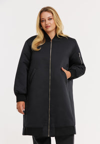 Long bomber SATIN - black - #1