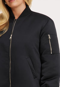 Long bomber SATIN - black - #4