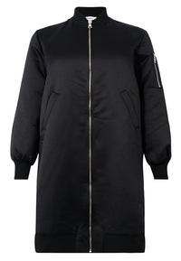 Long bomber SATIN - black - #5