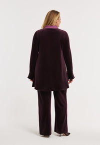 Tunic wide bottom VELVET - dark red - #3