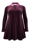 Tunic wide bottom VELVET - dark red - #5