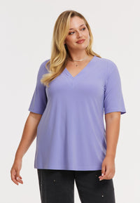 T-shirt A-line DOLCE - light purple - #1