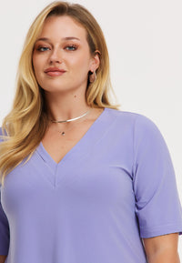 T-shirt A-line DOLCE - light purple - #4