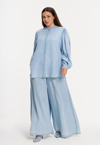 Blouse puff sleeve INDIGO LYOCELL - indigo - #1