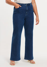 Jeans wide leg 5-pocket - indigo - #1