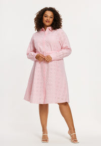 Blouse-dress BRODERIE STRIPES - pink - #2