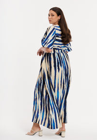 Maxi dress flare sleeve RIPPLES - blue - #2