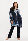 Blouse square orchid - blauw