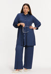 Blouse pinstripe - blauw