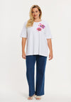 T-shirt with flowers COTTON - white