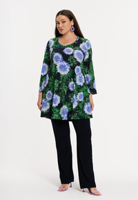 Tunic wide bottom FULL BLOSSOM - blue - #6