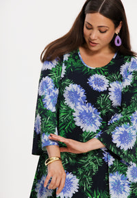 Tunic wide bottom FULL BLOSSOM - blue - #4