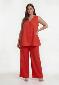 Top LINEN - light red - #2