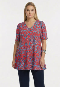 Tuniek wide bottom SHELLSCAPE - light red - #1