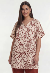 Tunic relaxed BLOOMPOPPY - dark red - #1
