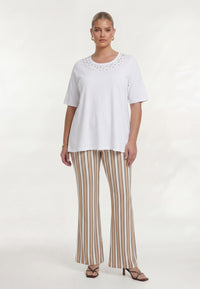 T-shirt white beads - white - #4