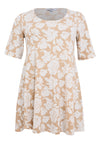 Tunique large en bas FLOWER STAMP - light brown - #3