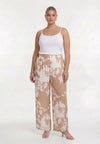 Trousers BLURRED ROSES - light brown - #3