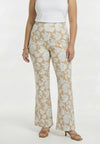Trousers bootleg FLOWER STAMP - light brown