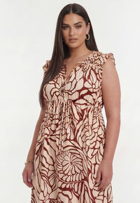 Dress maxi BLOOMPOPPY - dark red - #2