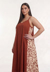 Maxi-jurk swing brick - donkerrood