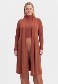Cardigan long UNI R-DOLCE - mid brown - #2