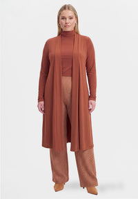 Cardigan long UNI R-DOLCE - mid brown - #1