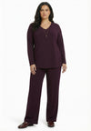Top V-neck UNI DOLCE - dark purple - #2