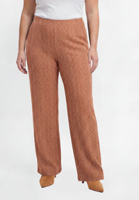 Trousers straight FISHBONE - mid brown - #2