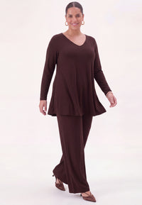 Trousers straight UNI DOLCE - brown - #1