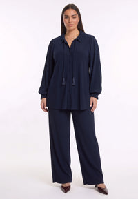 Blouse flare UNI DOLCE PLISSÉ - blue - #1