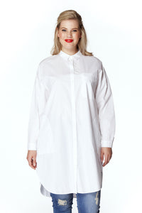 Tunic blouse cotton - white - #1