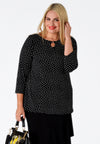 Shirt relax dropped neck DOTS - black - #1