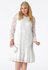 Dress frill LACE - white - #1