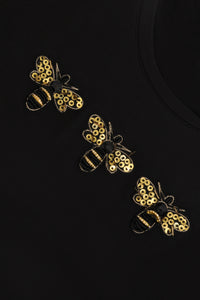 Sweater beaded bees - black - #5