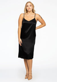 Dress spaghetti silk - black - #2
