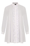 Blouse ruffled bubble - white - #4